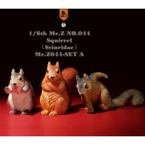 Mr.Z No. 044 squirrel Model Toy 1/6 Scale Simulation Animal squirrel Model Toy For 12" Action Figure Scene Car Decoration