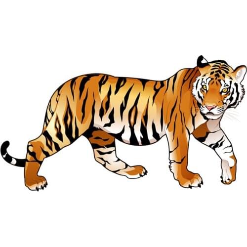Cartoon Car Stickers Walking Tiger Accessories Protective Cover Scratches for Motorcycle PVC Waterproof Decals, 6cm*13cm
