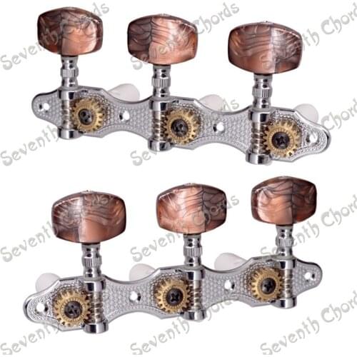 A Set of Coffee Large Square Button Classical Guitar String Tuners Tuning Peg Machine Heads guitar accessories parts