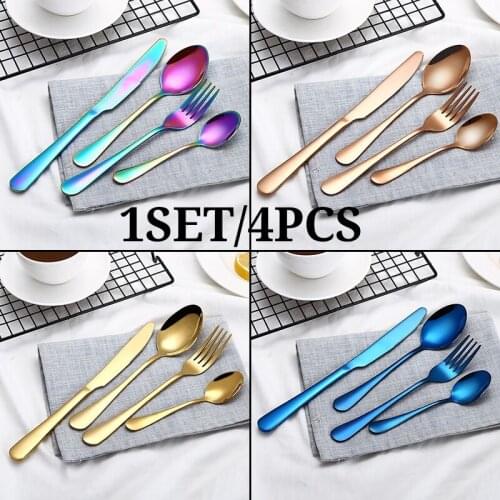 4PCS/1Set High-End Cutlery Set Stainless Steel Cutlery Creative Western Steak Cutlery