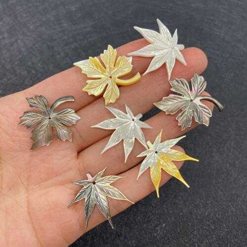 Wholesale multicolor leaf shape pendant natural shells for jewelry making DIY handmade accessories beaded decoration fashion
