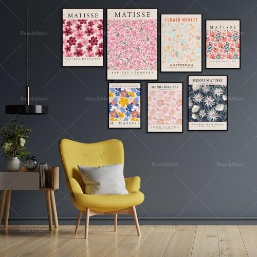 Matisse flower daisy poster, flower market print minimal wall art, Henri Matisse print, Matisse plant, abstract print, printable