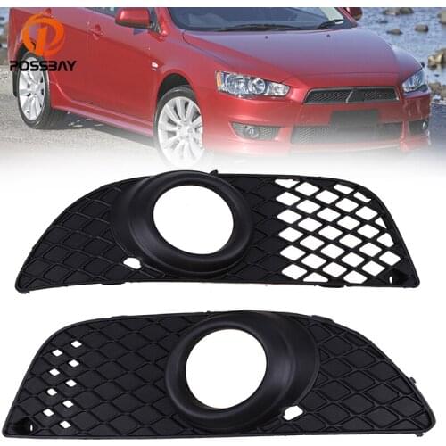 POSSBAY Car Front Bumper Lower Grille Fog Light Grills Cover for Mitsubishi Lancer 2008-2014 Racing Grills Auto Replacement