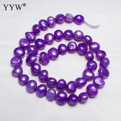 Sale! 8-9mm Purple Loose Pearl Bead Cultured Potato Freshwater Pearl Beads Jewelry Making Beads Bulk 14.7 Inch Hole 0.8mm