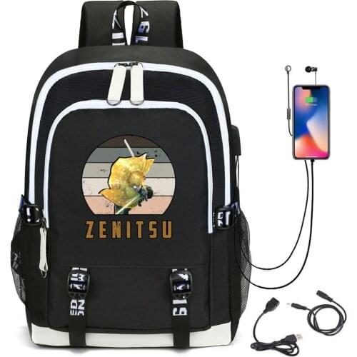 Demon Slayer USB Charging Oxford Backpack Cosplay Student School Shoulder Bag Casual Laptop Travel Bags Gift