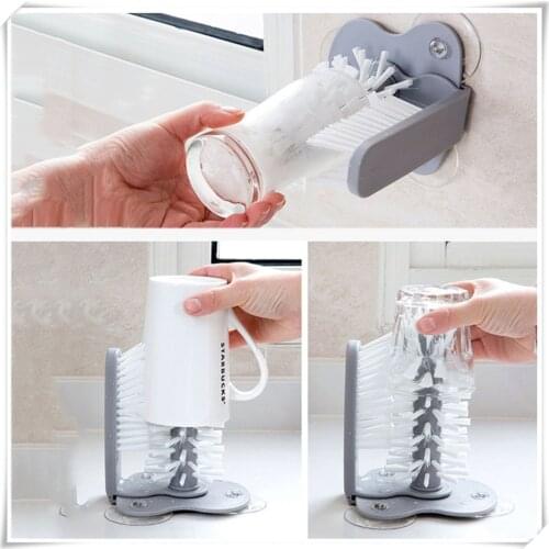 1PC Cleaning Brush Cup Bottles Sink Kitchen Water Scrubber Wine Suction Cleaning Cup Brush Drop Ship Glass Cleaner XB 076