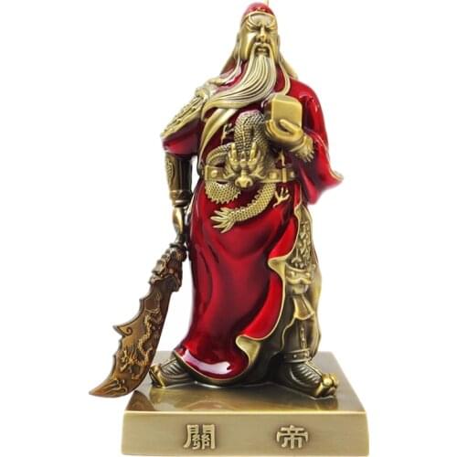 Guan Yu Bronze Statue Guandi Temple ornament Car Interior Decoration Buddha Guangong Creative Statue Baoan Safe