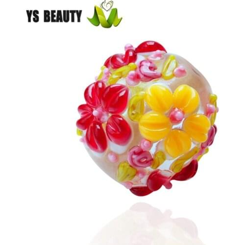 Light workers fired glass beads cut flower glass beads original home decoration accessories beads jewelry string bracelet