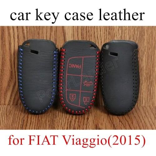 Only Red car accessory car key case fit for FIAT Viaggio(2015) car key case sewing Hand car styling genuine quality leather