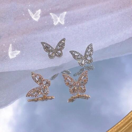 Dream Butterfly Pin Stud Earring Simple Women Earring Fashion Beautiful Animal Ear Clip Trendy Women Cocktail Party Jewelry Gift