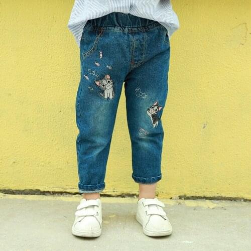 2017 Spring Girls Jeans Pants Kids Jeans Baby Children Clothing Boys Girls Casual Denim Pants Girls Kids Trousers Harem 2-8Y