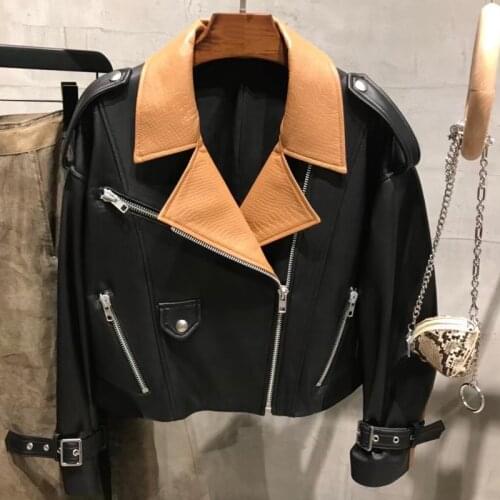 Ladies Genuine Leather Jacket Women Real Sheepskin Highstreet Coat