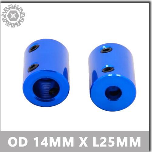 1pcs OD 14x25mm CNC Blue Flexible Coupling Shaft Aluminum Alloy Coupling Bore 8/6/5 MM blue Stepper Motor Jaw Shaft Coupler