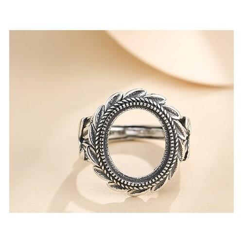 12*14mm 925 STERLING SILVER Semi Mount Bases Blanks base blank Pad VINTAGE rings ring Setting set diy A5506