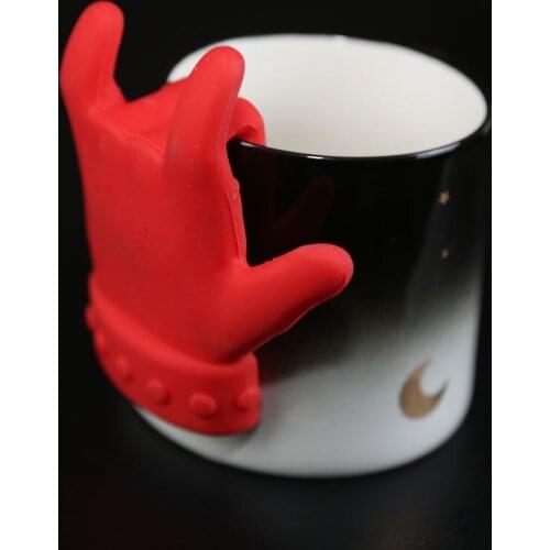 2PCS Silicone Teapot Little Finger Shaped Tea Spoon Holder Tea Bag Holder Tea Spoon Holder