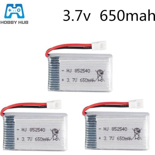 3/4/5x 3.7V 650mAh Lipo Battery For SYMA X5C X5C-1X5 H5C X5SW M68 HQ-905 CX-30 K60 Quadcopter 852540 Drone Rechargeable battery