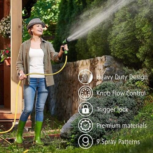 4pcs/set Garden Hose Nozzle Car Washing Sprinkler Metal Rear Trigger Nozzle With Connect Adapter High Pressure Water Sprayer