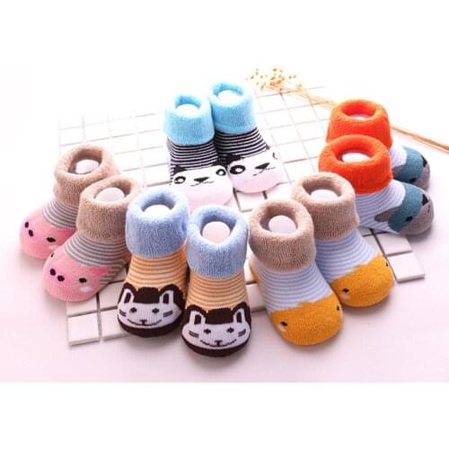 5Pairs/lot Baby Socks Winter Thick Terry Baby Socks Warm Newborn Cotton Boys Girls Cute Toddler Socks Baby Accessories