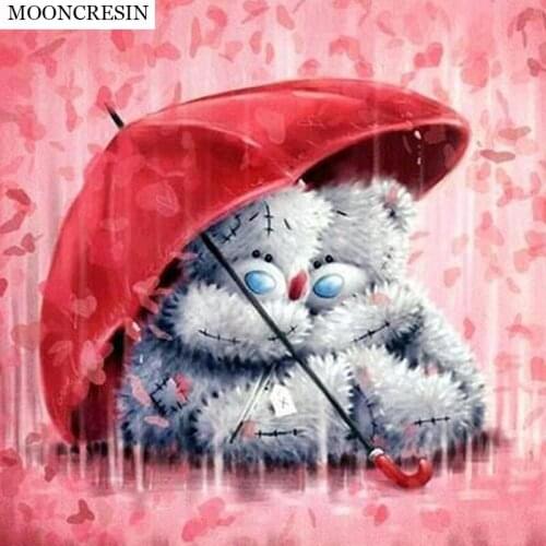 5D Diamond Painting Bear Teddy of Rhinestones Full Square Cross Stitch Embroidery Diamond Mosaic Cartoon Living Room Decoration
