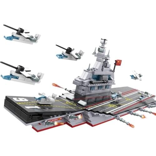 735Pcs Educational Building Blocks Toys For Kids 6+ DIY Brithday Present K033 Aircraft Carrier Model Small Bricks Holiday Gift