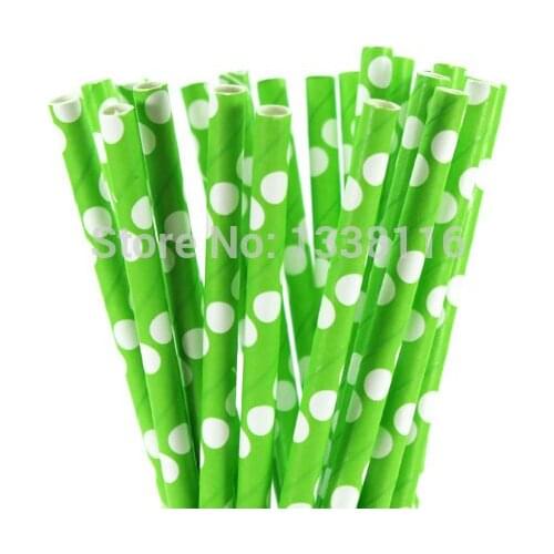 Free Shipping 100pcs Green & White Dot Paper Drinking Straws,Party Supplies Paper Drinking Straws Wholesale Online