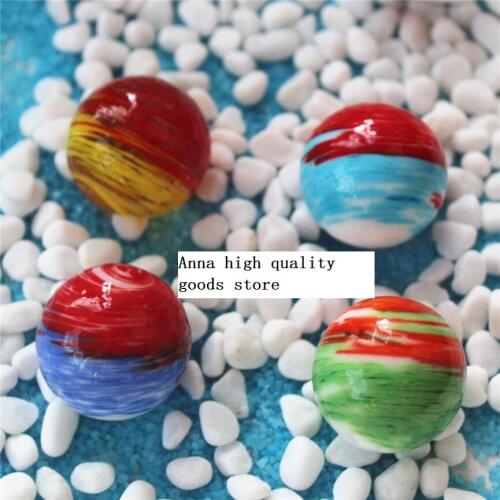 Free shipping 4pcs/lot 25 mm double color glass marbles double glass ball lightning The fish tank vases decorative glass ball