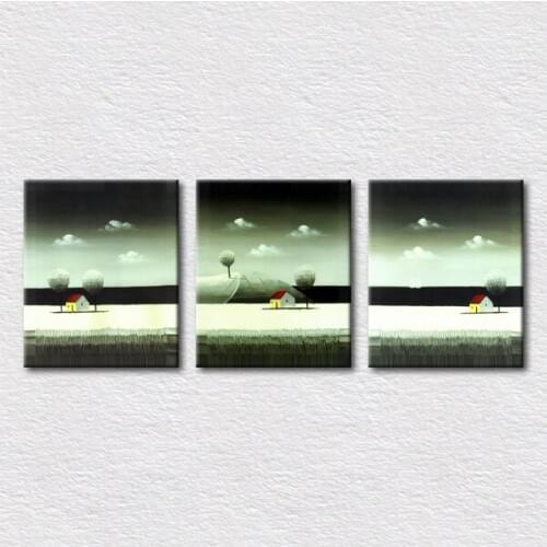 Free shipping modern abstract picture canvas prints 3pcs modern Impressionism landscape for reading room