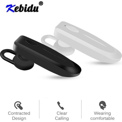 Kebidu Mini Bluetooth Earphone Stereo Bass Bluetooth Headset Handsfree Single Wireless Earpiece With Mic For All Smartphone