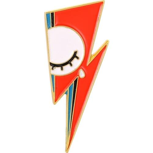 David Bowie Enamel Pin Lightning Bolt Badge Brooches