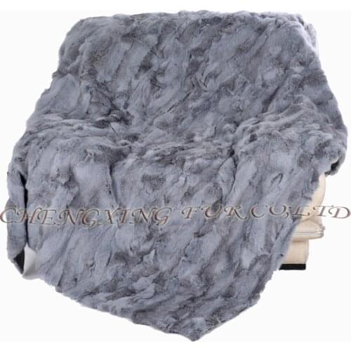 CX-D-37/Z 200X150 Hand Made Genuine Rabbit Fur Throw Blanket