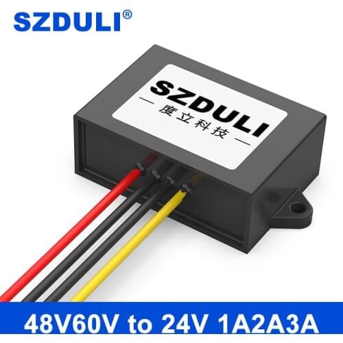 DC converter reducer 60V to 24V 1A 2A 3A waterproof 30~75V conversion step-down 24VDC power supply car