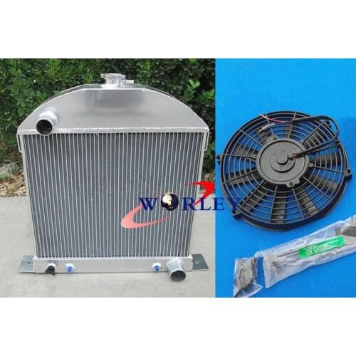 For 1929 1930 1931 Ford Model A Chevy Engine 29 30 31 Aluminum Radiator + Fan