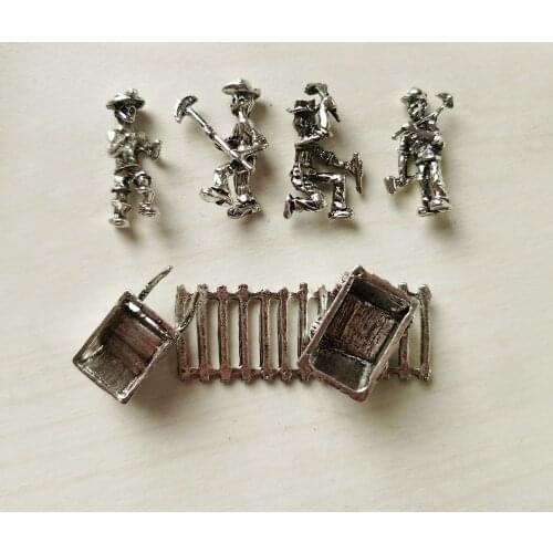 Fashion Good quality alloy figurine Digger worker/Train track/barrow Hoe man/hammer man/Pusher worker/Wholesale10pcs/lot