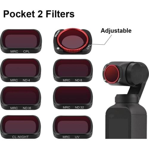 For POCKET 2 Camera ND 4 8 16 32 Filter for DJI Pocket 2 UV CPL Natural Night Filter Neutral Density Filters Gimbal Accessories