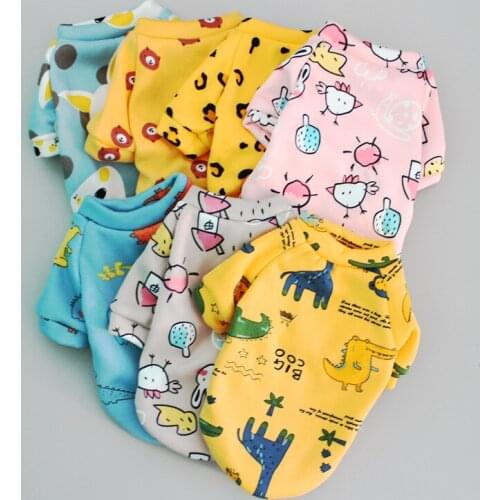 Pet Dog Cartoon Clothes Autumn Winter Clothes Teddy Small Dog Puppy Cat Fleece Warm Sweater Pet Supplies cat clothes