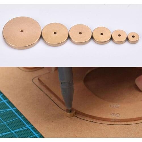 Leather Craft Tools 6 Pieces Leather Brass Space Set DIY Round Line Marking Hand Craft Tools