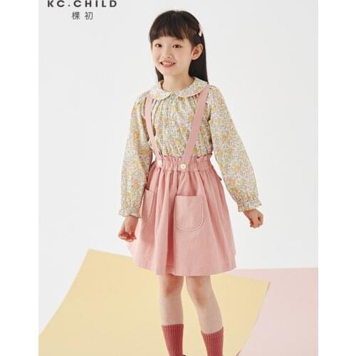 KC.Child Girls Skirts Girls Suspenders Skirts Toddler Skirts Pink Skirts Two Ways To Wear Bud skirt Age2-12Y