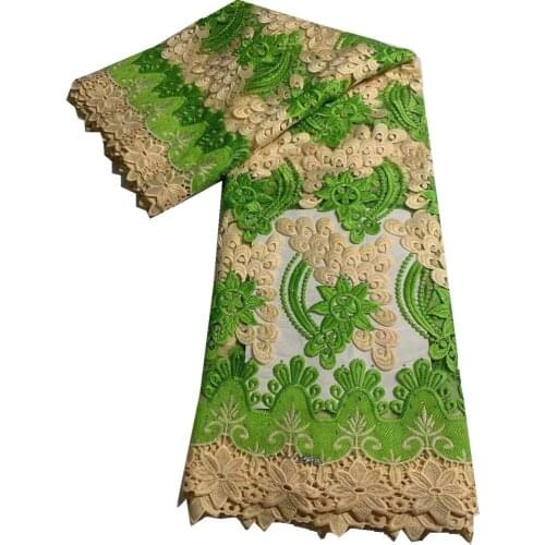 SJ Lace Nigerian Embroidered Net French Lace Fabric 2021 High Quality Guipure Lace Fabric 5 Yards African Mesh Lace Fabric d5-66