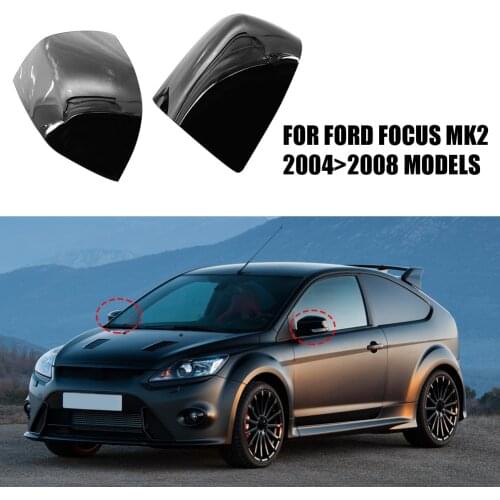 New 1 Pair Car Side Mirror Cover Replacement CAP High-quality for Ford Focus 2005-2007 ABS Plastic Door Mirror Cover Gloss Black