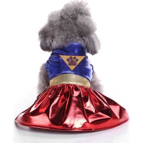 Summer Holiday Pet Cloth Puppy Super Girl Costume Festival Party Dog Costume Pet Cute Cosplay Skirt Costume Puppy Clothes