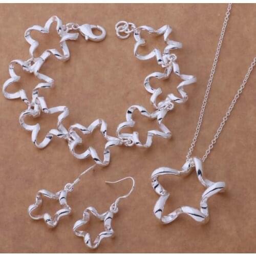 AS233 Hot 925 Jewelry Popular Lovely Free Shipping Fahion Jewelry Sets Bracelet 092 + Necklace 313 + Earring 320 /drvamjc