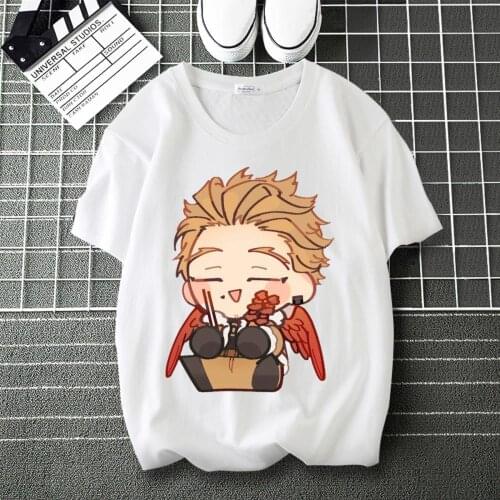 My Hero Academia Tokoyami Fumikage Design Print Cool T-Shirt Round Collar Short Sleeve Modal Top Tshirt