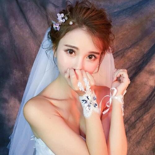 Fashion Lace White Short Wedding Gloves Bridal Gloves