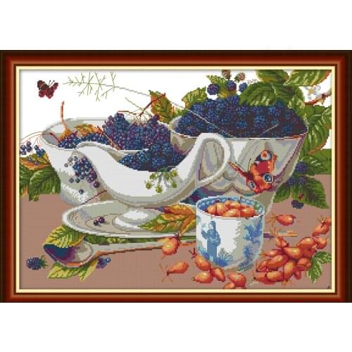 Wild fruit cross stitch kit aida 14ct 11ct count print canvas cross stitches needlework embroidery DIY handmade