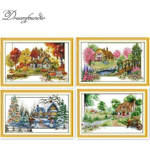 Spring cross stitch kit animal18ct 14ct 11ct count print stitching embroidery DIY handmade needlework plus