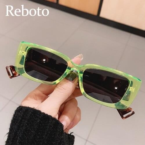 Retro Small Rectangle Womens Sun Glasses Green Summer Square Sunglasses Women Vintage 2021 Clear Eyewear Ladies
