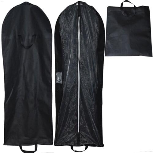 180cm Black Dresses Bag Bridal Gown Long Clothes Bags Protector Case Dustproof Cover Wedding Dresses Garment Clothing Dust Cover