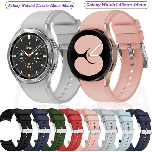 20MM Silicone Watchband For Samsung Galaxy Watch4 Classic 42mm 46mm/Galaxy Watch 4 40mm 44MM Original Strap Wristband Accessory