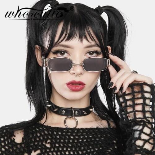 Retro Cool Rectangle Sunglasses Men 2020 Brand Design Metal Rectangular Frame Steam Punk Sun Glasses Cool Shades for Women S345