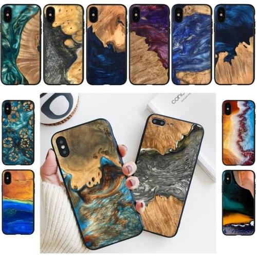 YNDFCNB Luxury Wood Resin Protective Phone Case For iPhone 11 8 7 6 6S Plus X XS MAX 5 5S se 2020 11 12pro max iphone xr case